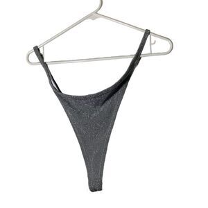 SKIMS NEW‎ 4X Silver Track Glitter Swim Thong